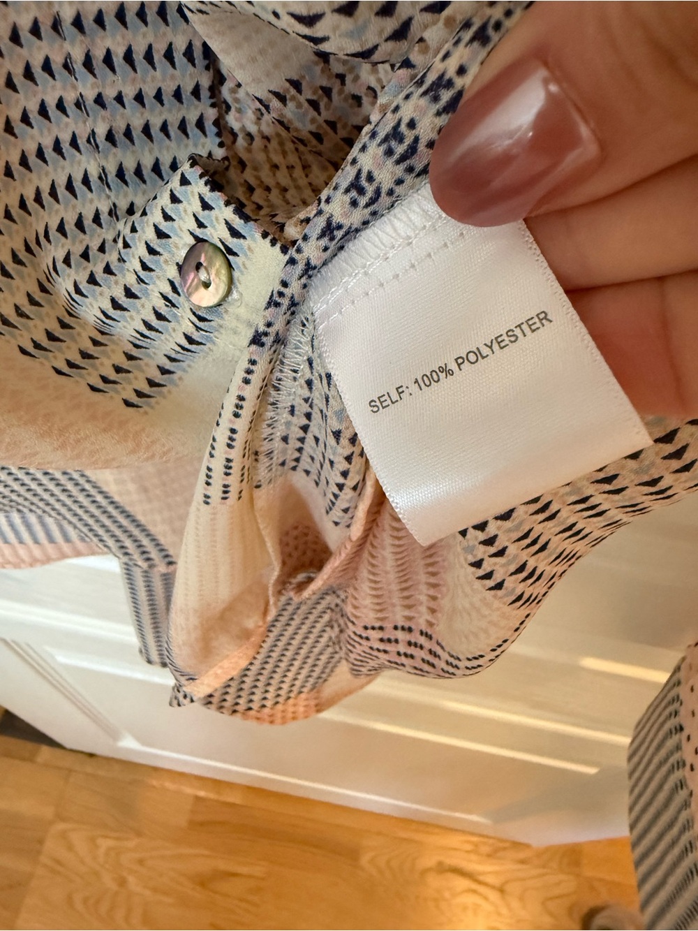 Rose & Olive Cream and Black Patterned Button-Down Blouse - Picture 4 of 9